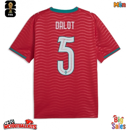 Portugal Diogo Dalot #5 Replica Home Stadium Shirt World Cup 2026 Short Sleeve